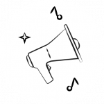 Symbolisches Icon mit Megafon und Musiknoten – steht für Messepartys, Produktshows und Marken-Events mit Music Nau Now.