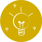 Symbol einer Glühbirne mit Lichtstrahlen – steht für Lichttechnik und technisches Know-how bei Music Nau Now