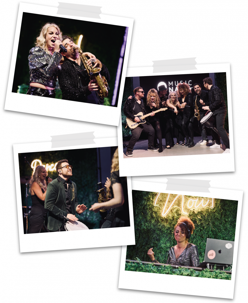 Eventband und Partyband Music Nau Now mit DJ, Sängerinnen und Live-Musikern bei einem hochwertigen Corporate Event